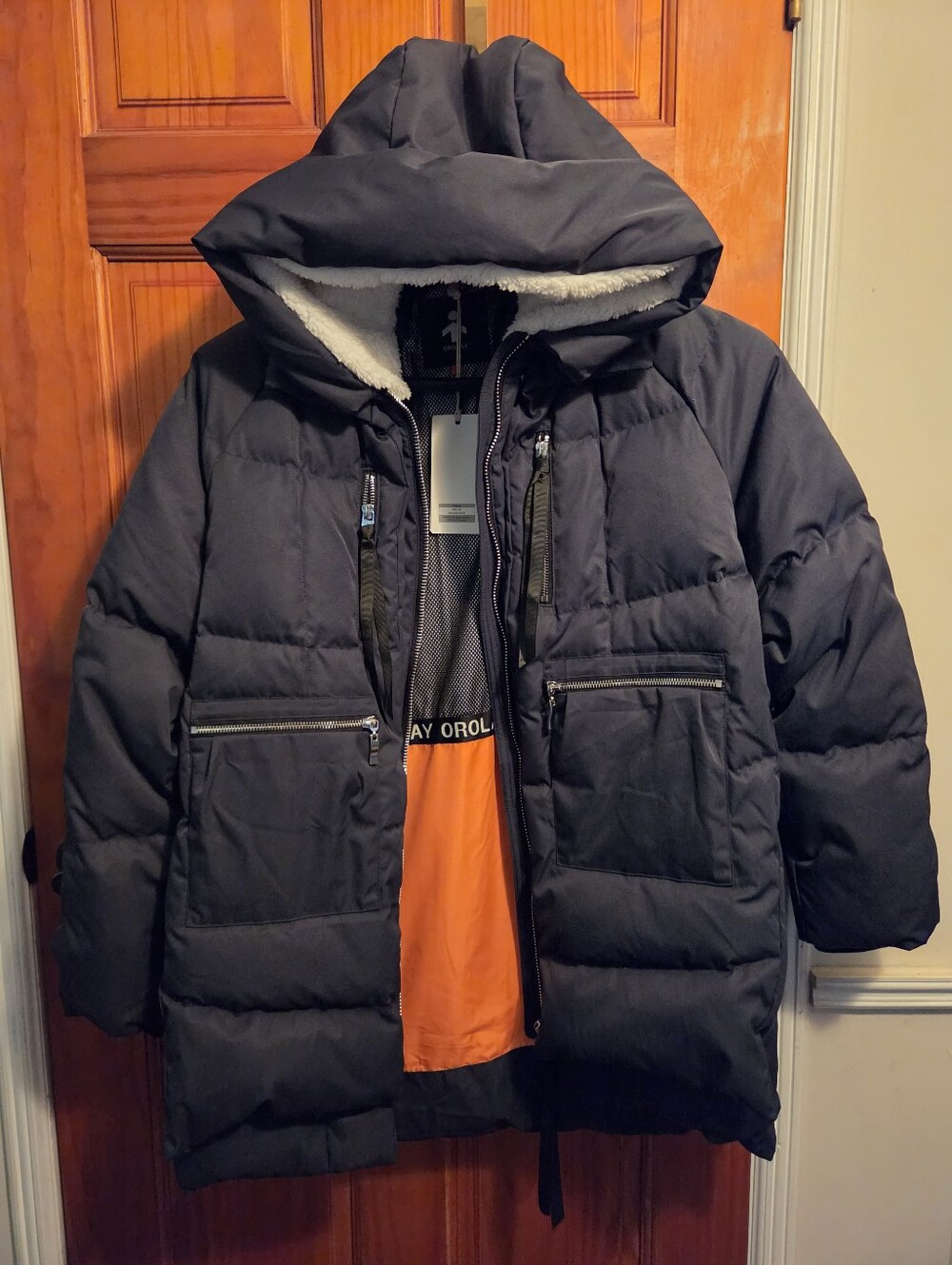 OROLAY 092 Universe® Women's Thickened Down Jacket Navy Large NWT